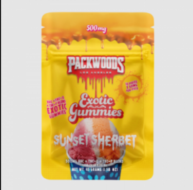 Packwoods exotic gummies sunset sherbet